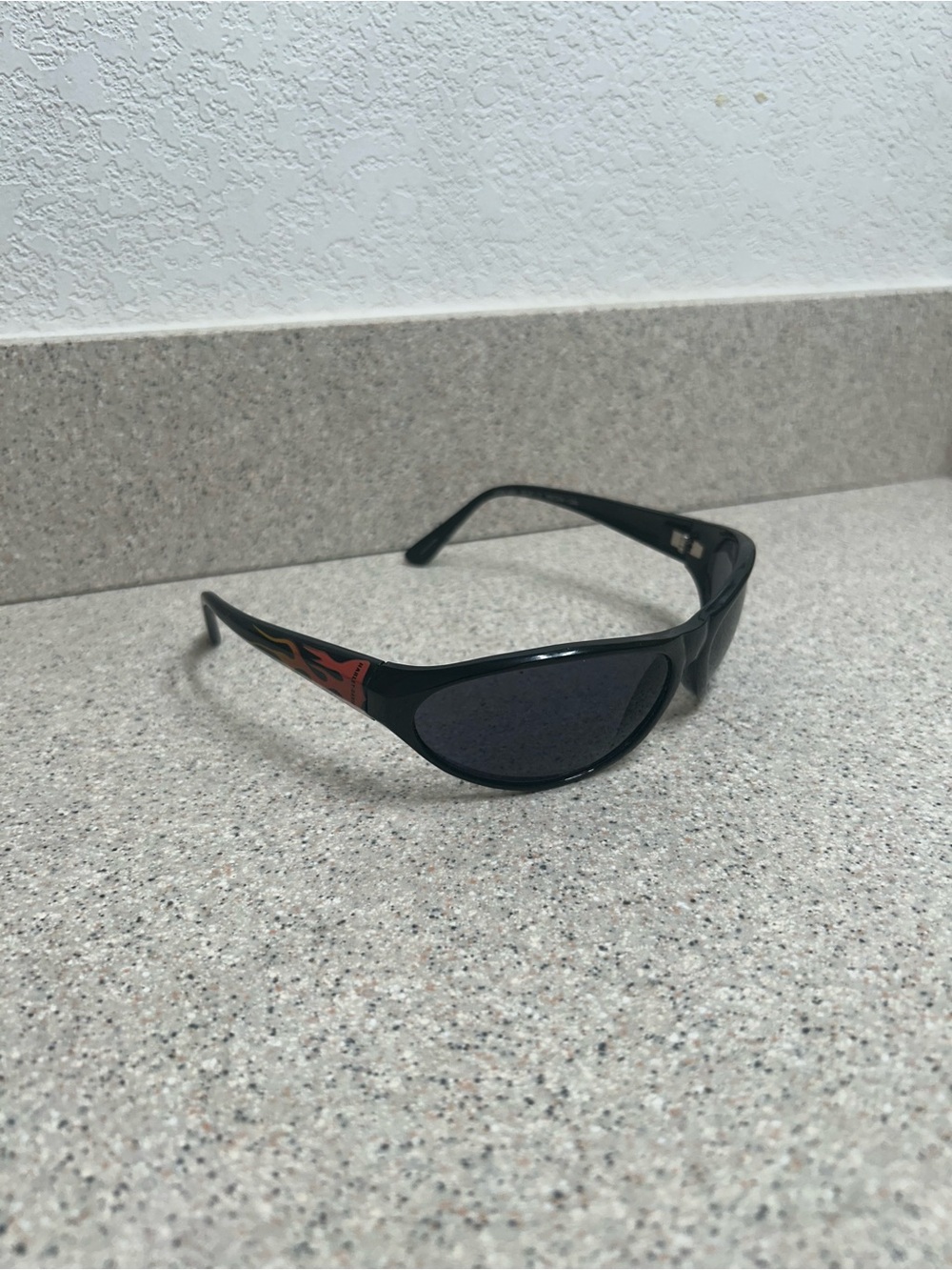 Harley Davidson HDS 355 Mens BLK-3 Riding Flames Sunglasses Vintage 2001 Used